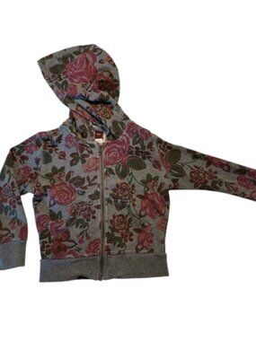 Tea Collection | Floral Gray Kids Hoodie Size Small (4T-5T)